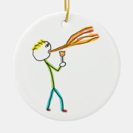 Ornamento De Cerâmica Fire Breathing Stickman