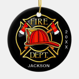 Ornamento De Cerâmica Fire Department Natal