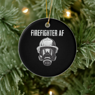 Ornamento De Cerâmica Firefighter AF Máscara de gás Bombeiro engraç