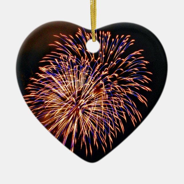 Ornamento De Cerâmica Fireworks (Frente)