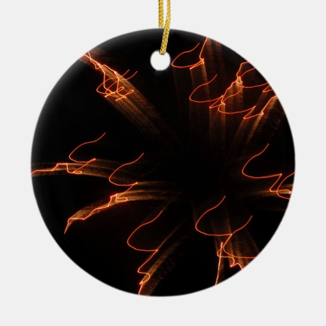 Ornamento De Cerâmica Fireworks 3 (Frente)