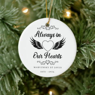 Ornamento De Cerâmica First Christmas always in our heart memorial