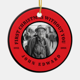 Ornamento De Cerâmica First Christmas Without You Memorial Photo Art