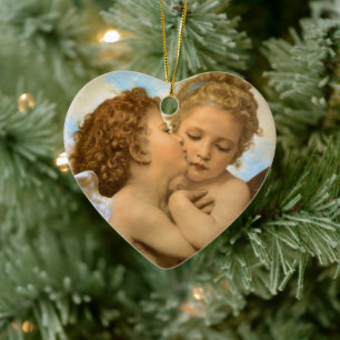 Ornamento De Cerâmica First Kiss (detalhe de anjo) de Bouguereau