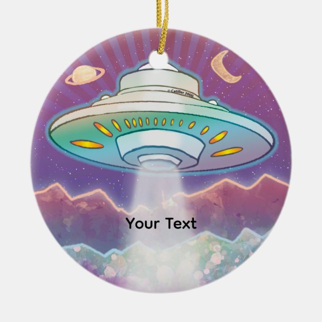 Ornamento De Cerâmica First Spaceship (Frente)