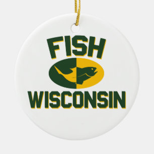 Ornamento De Cerâmica Fish Wisconsin