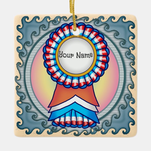 Ornamento De Cerâmica Fita da Campanha Eleitoral (Frente)