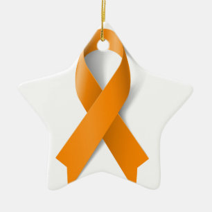 Ornamento De Cerâmica Fita da consciência da leucemia