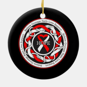 Ornamento De Cerâmica Fita entrelaçada esperança da anemia não plást