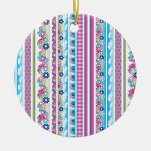ORNAMENTO DE CERÂMICA FITA FLORAL WASHI