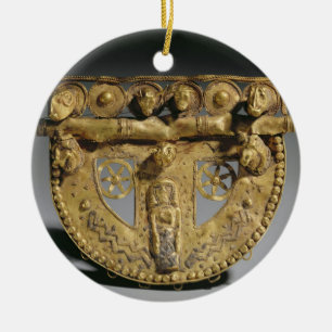 Ornamento De Cerâmica Fivela de cinto com decoração granulada,