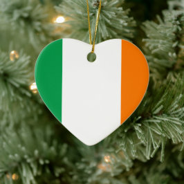 Ornamento De Cerâmica Flag of Ireland Heart