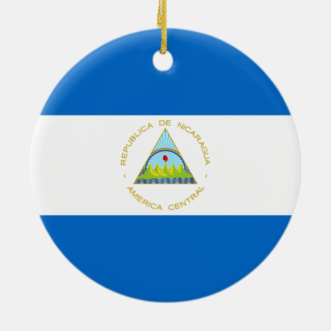 Ornamento De Cerâmica Flag of Nicaragua (Traseira)