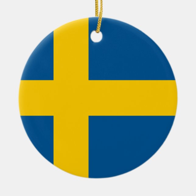 Ornamento De Cerâmica Flag of Sweden Ornament (Frente)