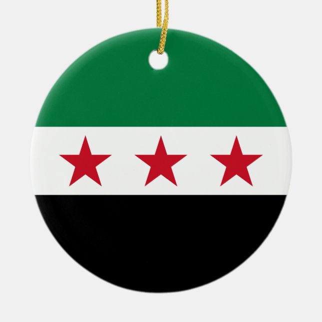 Ornamento De Cerâmica Flag of Syria (December 2024) (Frente)