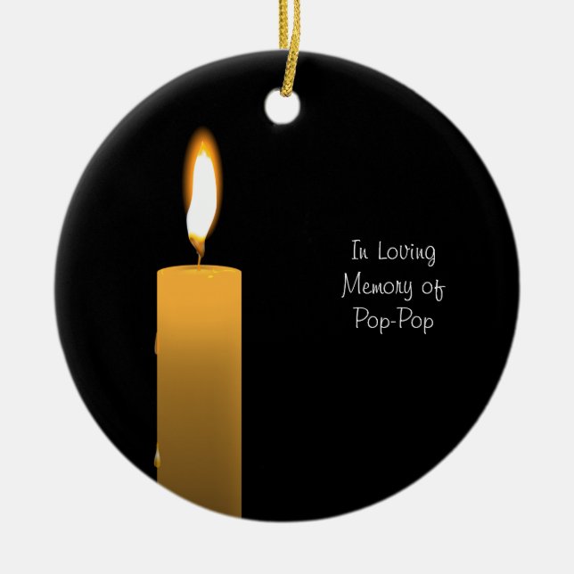 Ornamento De Cerâmica Flame Eterno Personalizado Na Memória (Frente)