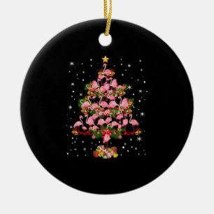Ornamento De Cerâmica Flamingo de Natal Engraçado Flamingo Flamingo