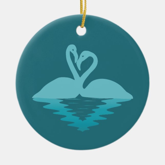 Ornamento De Cerâmica Flamingo Embrace (Frente)