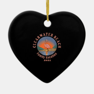 Ornamento De Cerâmica Flamingo Férias Flamingo Clearwater Beach 2021