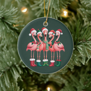 Ornamento De Cerâmica Flamingo Lover Gift Natal Feliz Natal