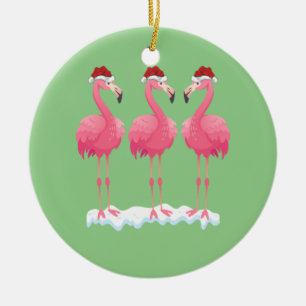 Ornamento De Cerâmica Flamingo Lover Xmas Papais noeis de iluminação ros