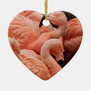 Ornamento De Cerâmica Flamingos cor-de-rosa