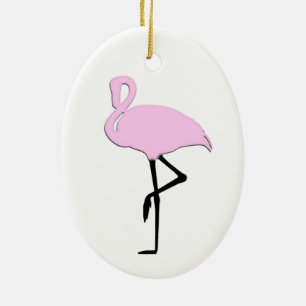Ornamento De Cerâmica Flamingos Rosa