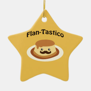 Ornamento De Cerâmica Flan-Tastico! Flan bonito