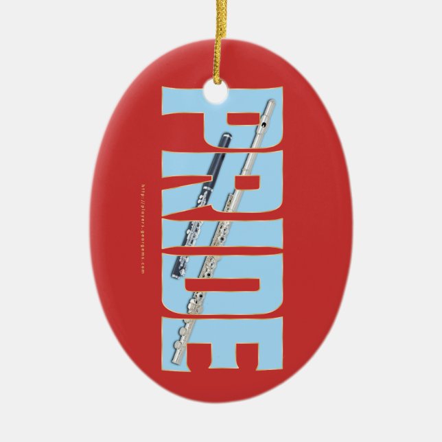 Ornamento De Cerâmica Flauta - ORGULHO de flautim (Frente)