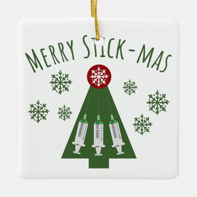 Ornamento De Cerâmica Flautista Flebotomista Árvore Verde de Natal (Frente)