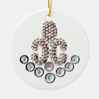 Ornamento De Cerâmica Fleur De Lis-jeweled