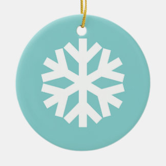 Ornamento De Cerâmica Floco de neve azul