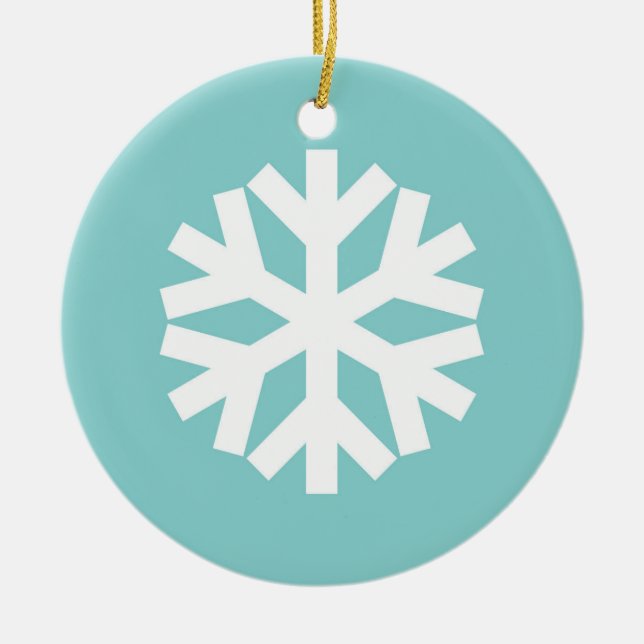 Ornamento De Cerâmica Floco de neve azul (Frente)