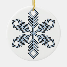 Ornamento De Cerâmica Floco de Neve Brilhante - Galhos Azul Bebê