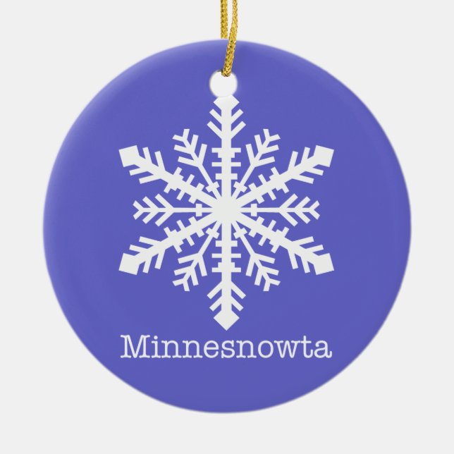 Ornamento De Cerâmica Floco de neve de Minnesnowta (Frente)
