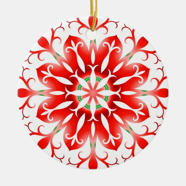 Ornamento De Cerâmica Floco de neve de Natal (Frente)