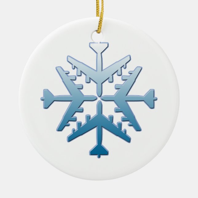 Ornamento De Cerâmica Floco de neve dos aviões B-52 (Frente)