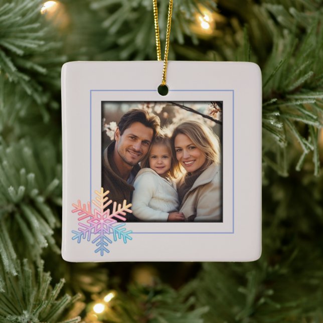 Ornamento De Cerâmica Floco de neve simples (Árvore)