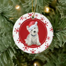 Ornamento De Cerâmica Floco de neve vermelho Terrier Red Terrier West Hi