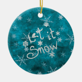 Ornamento De Cerâmica Flocos de neve azuis de inverno místicos Deixem ne