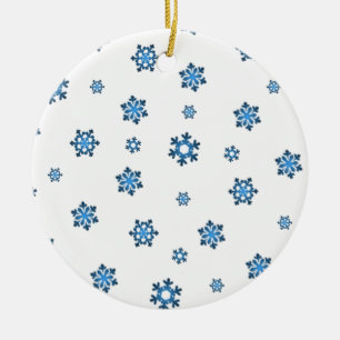 Ornamento De Cerâmica Flocos de neve (Azul e Preto)