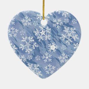 Ornamento De Cerâmica Flocos de neve brancos