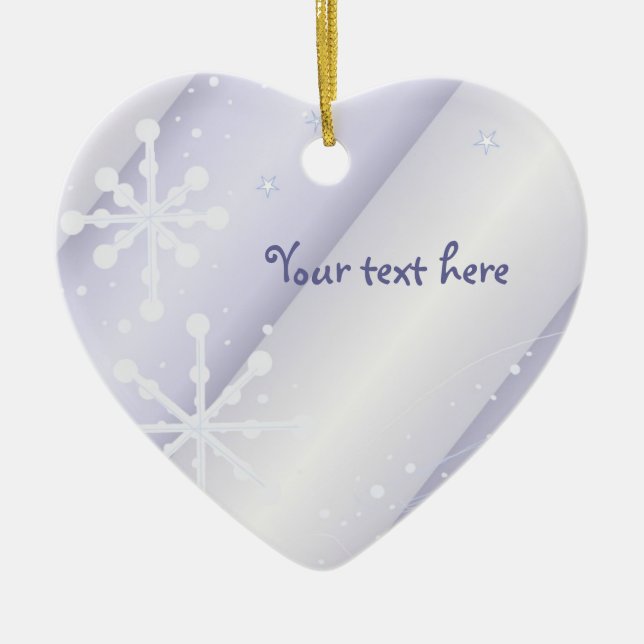 Ornamento De Cerâmica Flocos de neve brancos dançantes (Frente)