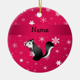 Ornamento De Cerâmica Flocos de neve conhecidos personalizados do rosa