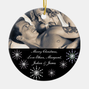 Ornamento De Cerâmica Flocos de neve de Natal felizes