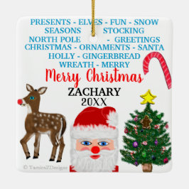 Ornamento De Cerâmica Flocos de neve de Natal Mini 15 Nome de Quebra-cab