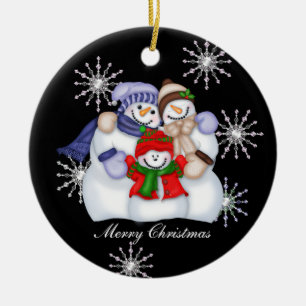 Ornamento De Cerâmica Flocos de neve de Natal Snowman