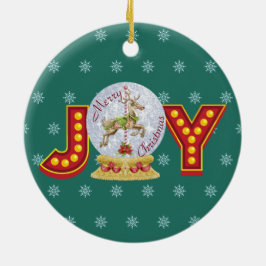 Ornamento De Cerâmica Flocos de neve do globo natal vintage