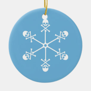 Ornamento De Cerâmica Flocos de neve góticos do crânio