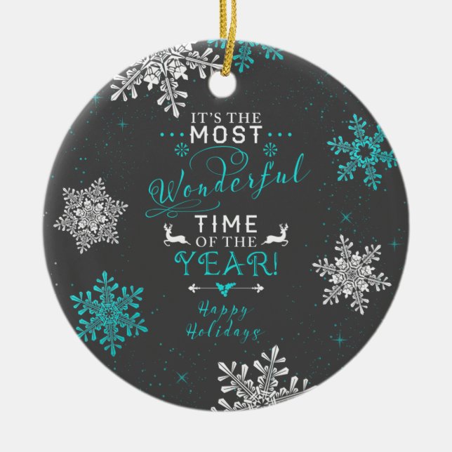 Ornamento De Cerâmica Flocos de neve Natal Natal Natal Mais Maravilhoso  (Frente)